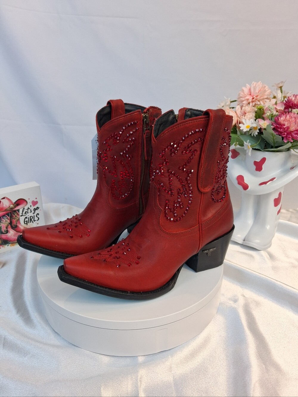 LANE Smokeshow Cowgirl Boots W/ SWAROVSKI Crystals 7.5 - Picture 8 of 11